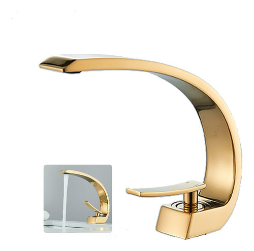 Grifo De Baño Grifo De Lavabo De Oro Dorado Brillante