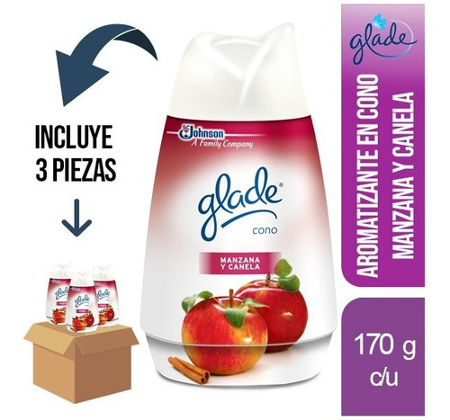Imagen 1 de 2 de 3 Pz - Glade Cono En Gel Aromatizante 170g Manzana Canela