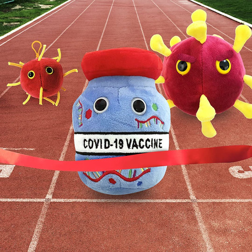 Peluche Giantmicrobes Covid-19: Felpa Suave Cuenta Con Las . Color Rojo