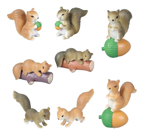 8 Figura Animal Ardilla Para Decoracion Jardin Bonito Hada