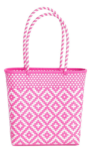 Bolsa Tejida Plastico Toquilla Para Mujer Artesanal Bolso De