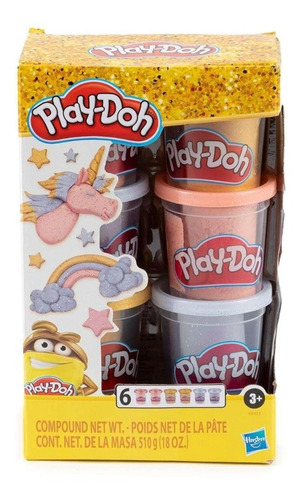 Play Doh Coleccion Metalizada Empaque 6 Latas Plastilina
