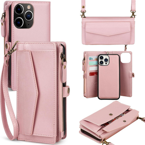 Funda Tipo Cartera Para iPhone 15 Pro Para Mujer Con Correa