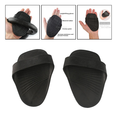 Levantamiento Grip Pads Cross Training Powerlifting Negro