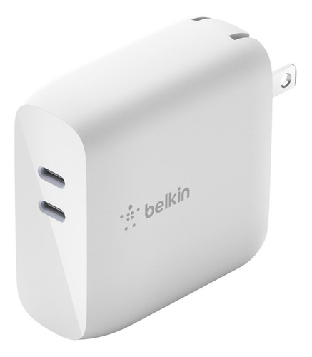 Imagen 1 de 10 de Belkin Cargador Dual Gan Tech Usb C 68w 3amp Carga Rapida
