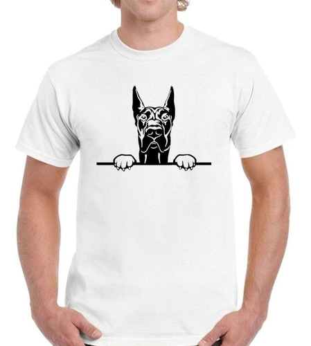 Remera De Hombre Perro Gran Danes Silueta Vector