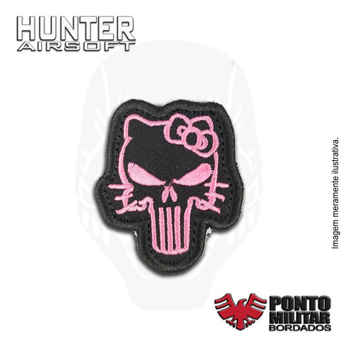 Patch Hello Kitty Punisher Bordado - Ponto Militar