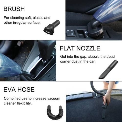 Imagen 6 de 10 de Aspiradora De Mano Inalámbrica Para Auto Rundong Carga Usb