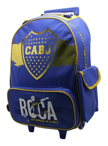 Mochila Escolar Con Carrito Boca Juniors Cresko 18 