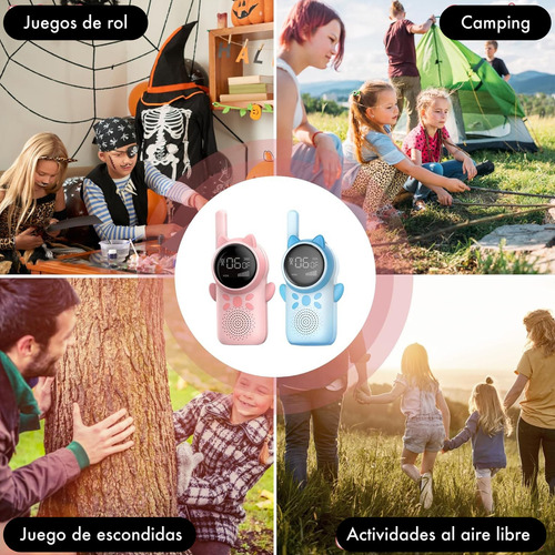 Handy Larga Distancia 3km Walkie Talkie Niños Infantil Color Rosa Y Celeste