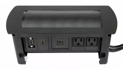 Master Distributor de las marcas MANHATTAN e INTELLINET. Caja Conexión,  Enchufe/USB/HDMI/VGA, para mesa Manhattan 164832