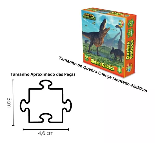 Jogo Quebra Cabeca 200 Peças Reino Dos Dinossauros Puzzle