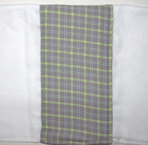 Pañal Baby Burp (inserto De Franela A Cuadros Gris Verde) De