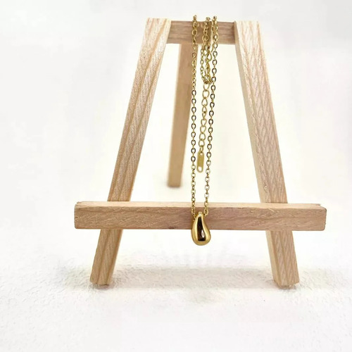 Collar De Clavícula Con Forma De Gota De Agua De Acero De Ti