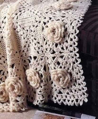 Mantas Tejidas A Mano-cortinas-almohadones Crochet-vestidos
