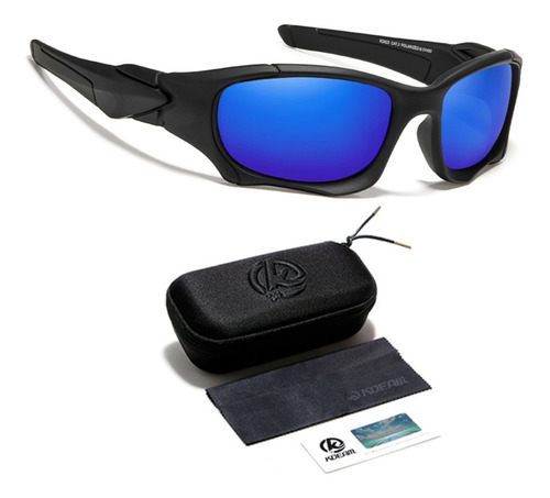 Óculos Kdeam Preto Lente Azul Fotocromático Polarizado Uv400