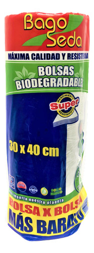 Bolsa Biodegradable 30x40cm Bagoseda En Rollo (6 Rollos)