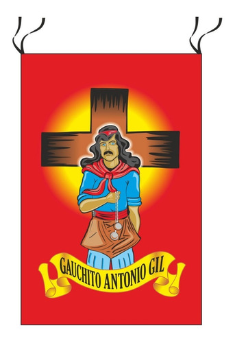 Bandera Del Gauchito Gil Imagen Grande 90 X 60 Cm