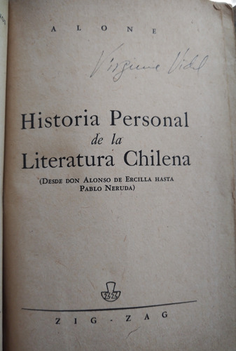 Historia Personal De La Literatura Chilena - Alone