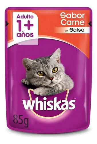 Alimento Whiskas Gatito de temprana edad sabor carne en sobre de 85 g