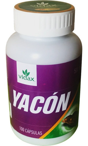 Imagen 1 de 1 de Yacon Antidiabetico Vidax Pote 100 Capsulas 500mg
