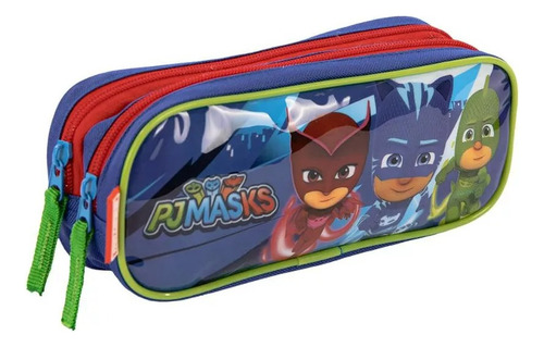 Mochila De Carrinho M Lancheira Estojo Pj Masks Cor Azul