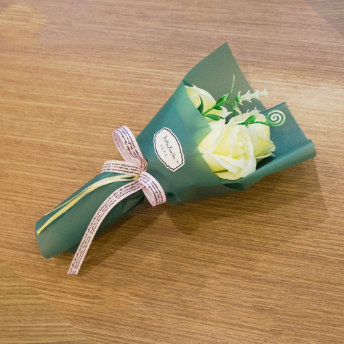 Simulação De Buquê Pink 3 Soap Roses Flower Chinese