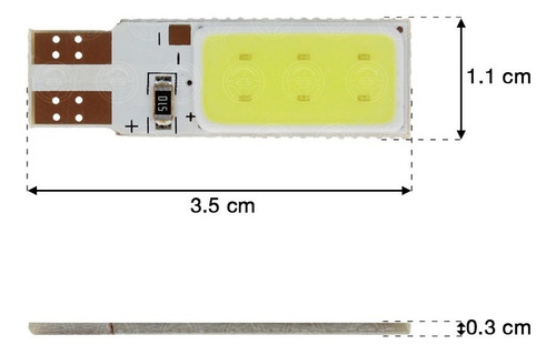 Kit 10 Focos De Pellizco 12 Leds Cob T10 Alta Intensidad F1