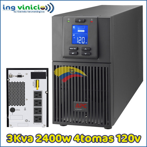 Imagen 1 de 5 de Ups Apc Srv3ka Online 3000va 3kva 2400w 4 Tomas 120v Torre