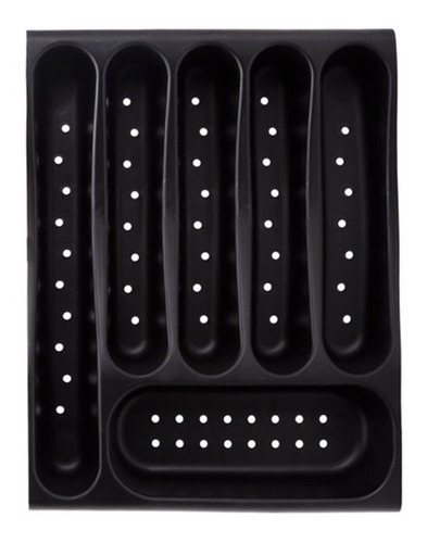 Imagen 1 de 1 de Cubiertero Axen Plastico Negro 6 Divisiones Organizador