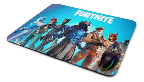 Mouse Pad Gamer Fortnite Personagens Ii Cor Branco