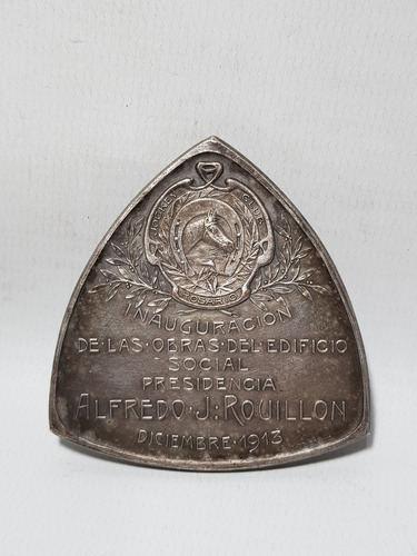 Imagen 2 de 7 de Antigua Medalla Jockey Club Rosario 1913 Gotuzzo Mag 57986