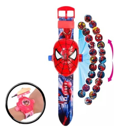 Reloj Proyector Infantil 24 Imagenes Personajes Spiderman