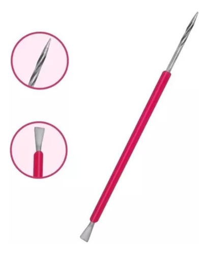 2 Bastão Misto Palito E Espátula Isiscutelaria Inox Rosa