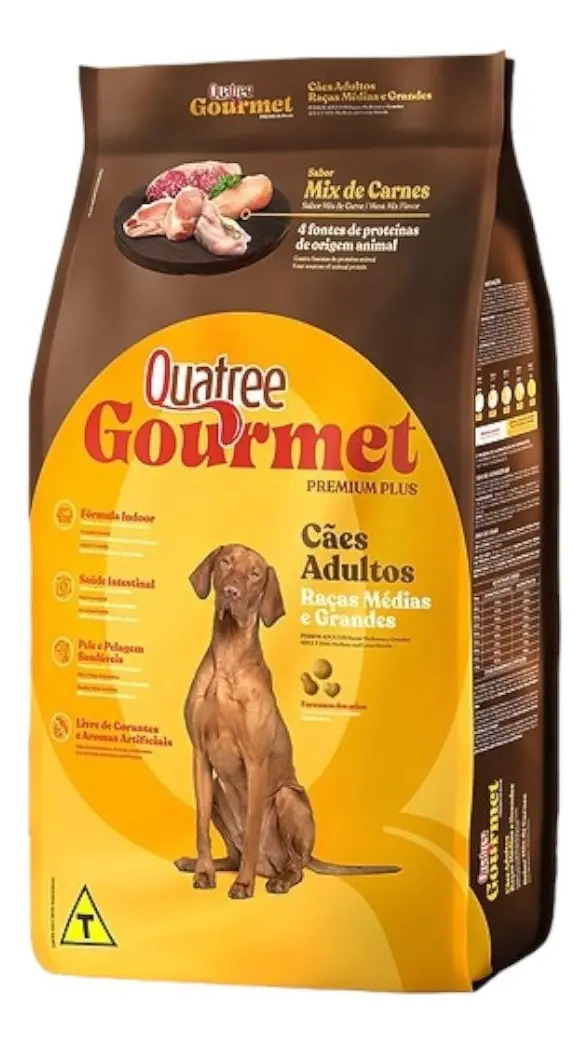 Granvita Ração Premium Quatree Gourmet Cães Adultos Raças Médias e Grandes