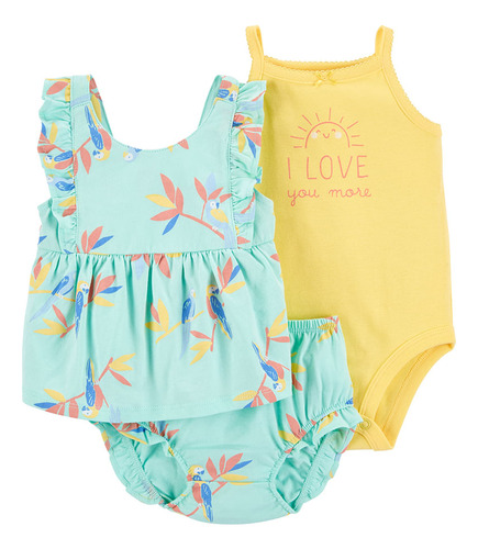 Carters Set 3 Piezas Body Remera Musculosa Short 1n584310