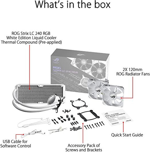 Imagen 3 de 4 de Enfriamiento Liquido Asus Rog Strix Lc 240 Rgb White Edition