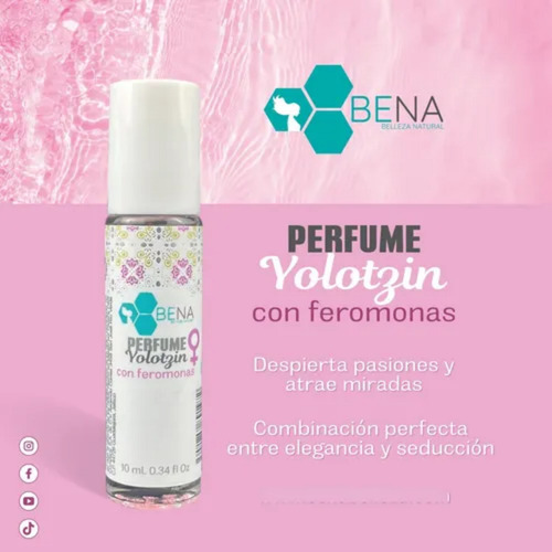 Perfume Feromonas Dama Hallow 10 Ml, Roll On Bolsillo Bena