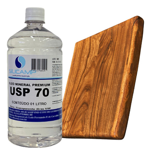 02 Oleo Mineral Grau Usp Hidratação De Tabua Churrasco 1 L