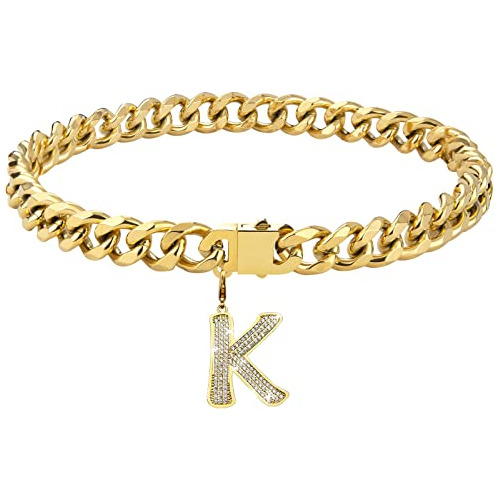 Dopetie Collar De Perro Con Cadena De Oro Personalizable Con