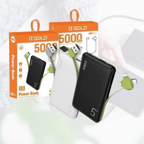 Carregador 3 Em 1 Portátil 5000mah Com Alta Eficiência