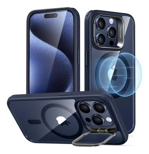 Funda Esr Para Iphone 15 Pro Magsafe Estilo Azul Oscuro Clear Dark Blue Azul