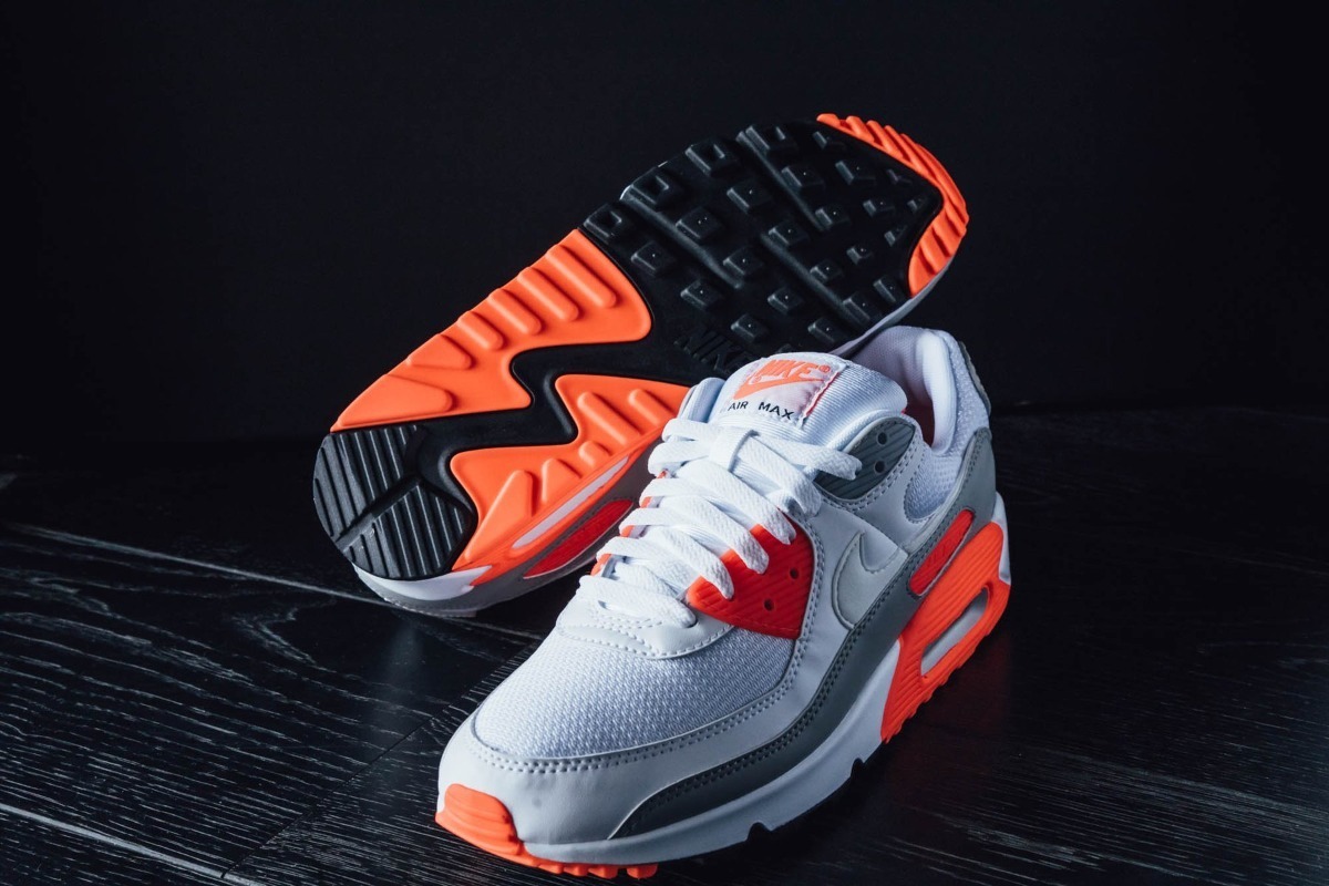 Tenis Air Max 90 Blanco Con Naranja | En Talla 29 Cm | Mercado Libre