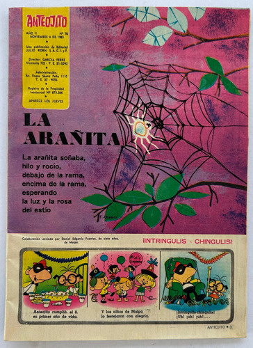 Revista Anteojito Nº 56 Incomp Figus Garcia Ferre Nov 1965