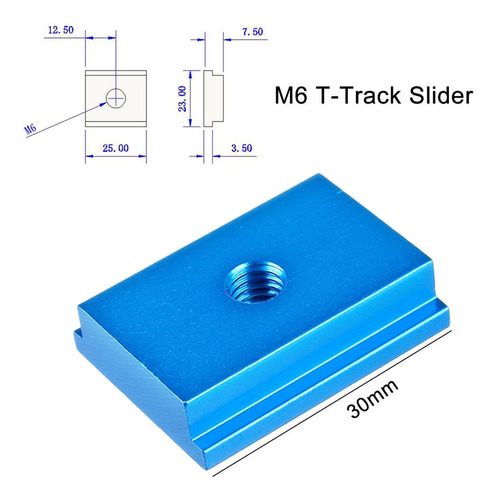 2 Piezas T Slot Nut Jig Tornillo Aleación De M6 Azul