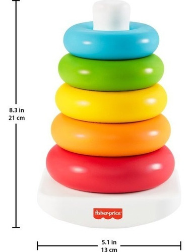 Imagen 5 de 6 de 5 Anillos Fisher-price Bebés Aprende Tamaños Colores Juguete