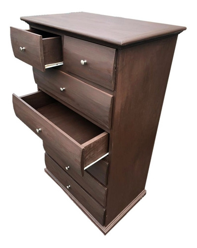 Imagen 4 de 4 de Cómoda Cajonera Mueble Pino Madera Maciza Con Rieles 7 Cajon