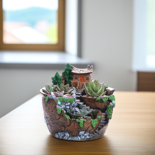 Maceta Con Forma De Flor Artificial Para Plantas Suculentas