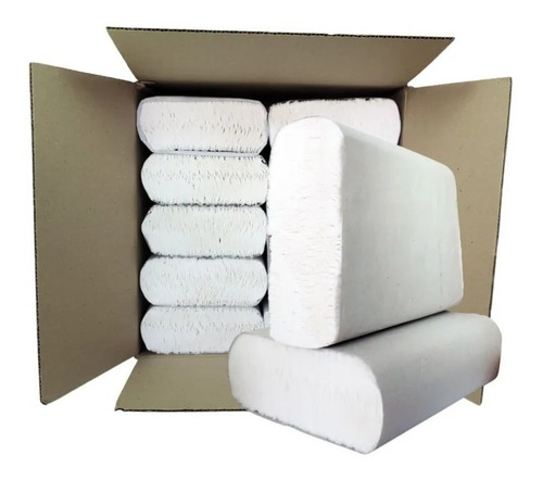 Imagen 1 de 10 de Toallas Intercaladas Para Mano Blancas Puras 20x24 2500u