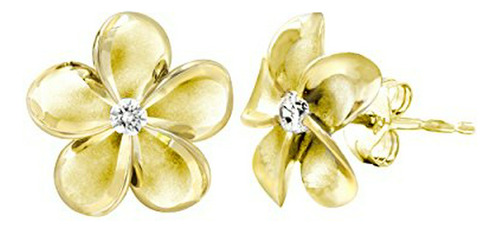 Pendientes De Oro Amarillo De 14k Chapado En Plata De Ley Pl